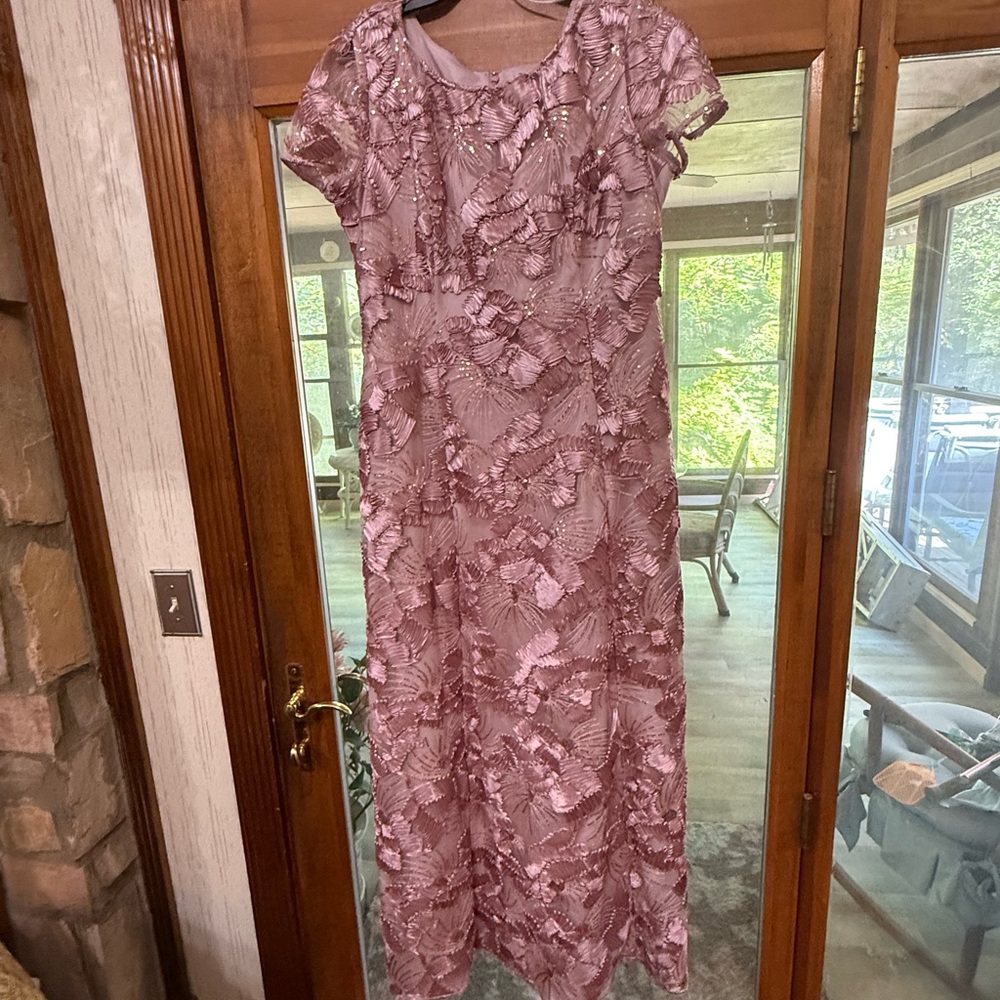Alex Evenings Mauve Floral Maxi Dress mother of bride